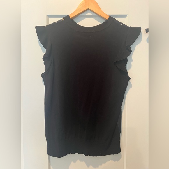 TED BAKER black ruffle and floral blouse - Picture 5 of 7